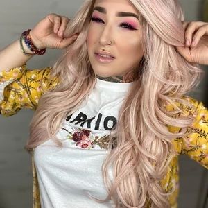 Long curly Blonde/Pink Wig “Mrs.Claus”